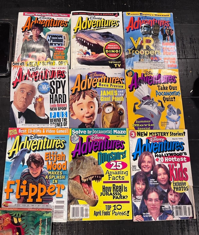 Disney Adventures Magazine for Kids lot Of 9 Oct 1994 - July 1996