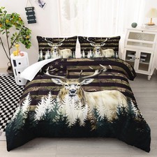 Deer Comforter Sets for Boys Kids Teens American Flag Camo Bedding Sets, Full...