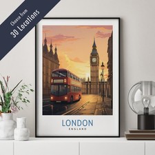 Travel Poster Print | Great Britain Wall Art inc. Scotland, England & Wales