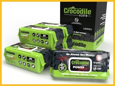 Crocodile Cloth PowerSCRUB Cleaning Wipes   480 Count (6 Packs of 80 Count)