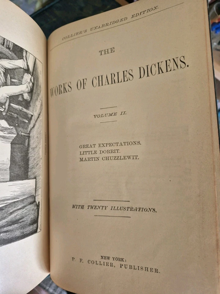 Antique 1870 The Works of Charles Dickens Collier's Unabridged Set Of 6 Volumens - Image 3 of 4