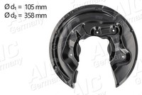 Aic Spritzblech, Bremsscheibe Hinterachse Links U.A. FüR Audi, Skoda, Vw