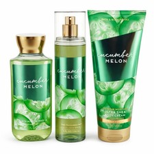 Bath  Body Works Cucumber Melon Set of 3 Body Care Items New