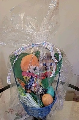 Minecraft Plush Bouquet Easter Blue Basket Set w/ Candy+ Fillable Plastic Eggs 