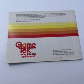 Wheel of Fortune Junior Edition (Nintendo NES, 1989) CIB, Not tested