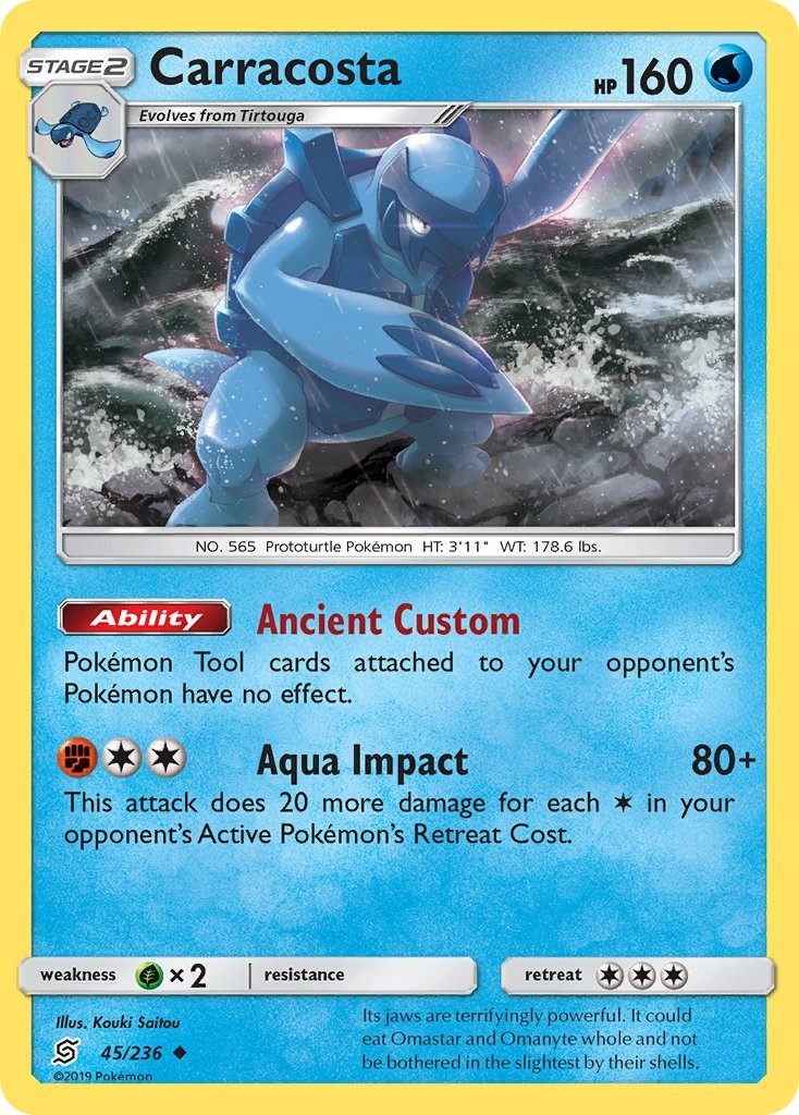Carracosta (45/236) Uncommon NM SM11 SM - Unified Minds Pokemon TCG
