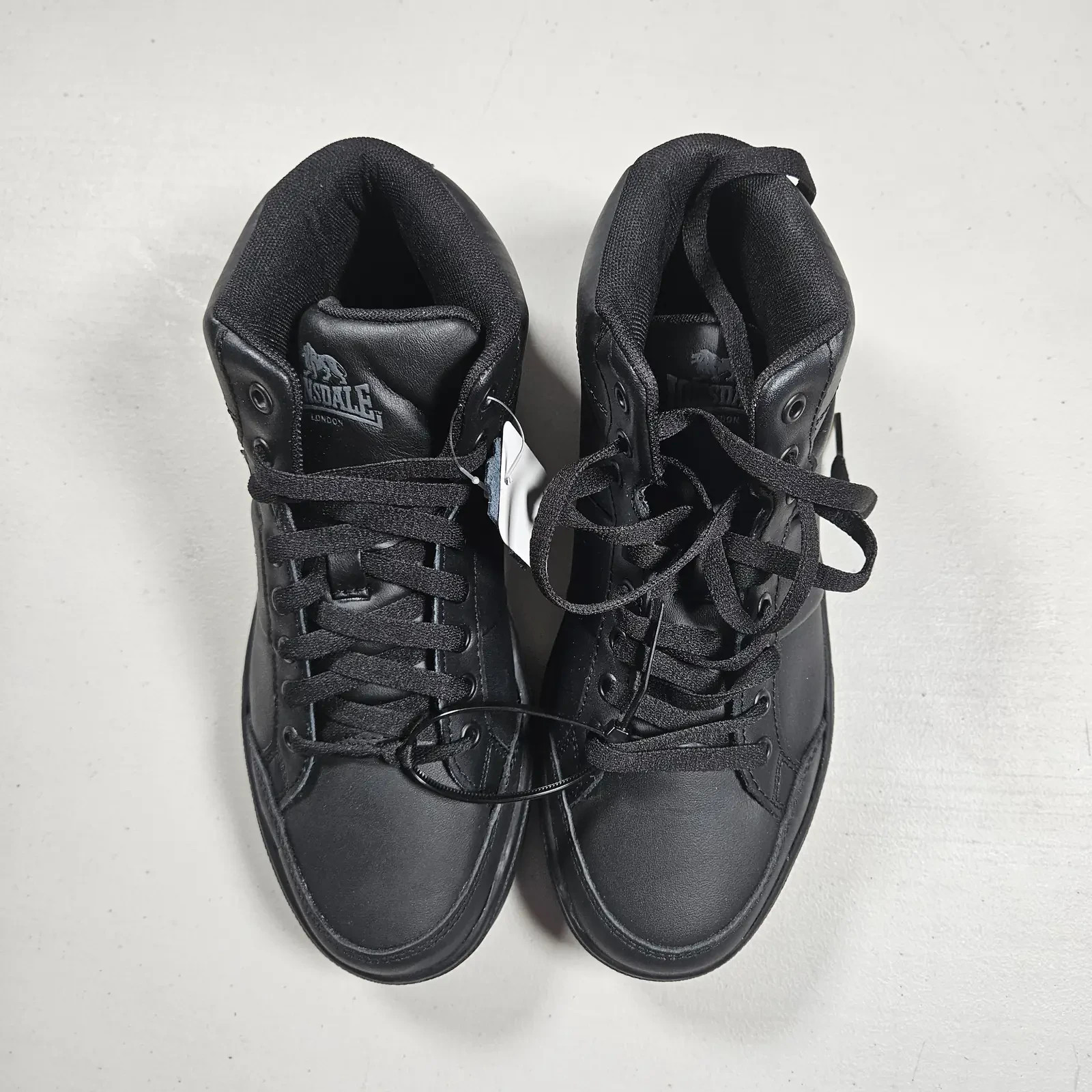 Lonsdale Canons Junior Hi Top Trainers UK 6.5 EU 40 Black Leather Shoes image 2