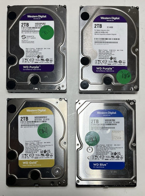 LOT OF 4 Western Digital 2TB 3.5'' SATA Internal Hard Disk Drive Mixed Model