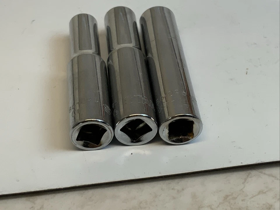 STANLEY 3pc 6mm, 7mm, 8mm  1/4 drive Deep 6pt Metric Sockets -  Gray - Image 4 of 4