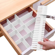 Adjustable Drawer Dividers, Cut-to-Fit DIY Organizers, White,16 Pack