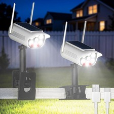 Clip-On Solar Fake Camera Light with Motion Sensor 2 Pack