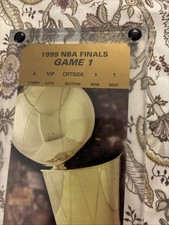 1999 NBA FINALS BASKETBALL GAME 1 VIP TICKET IN CASE SPURS VS KNICKS