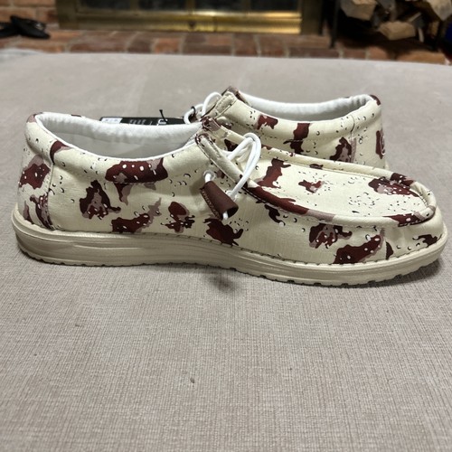 Hey Dude Wally Taglia 13 Camouflage Desert Camo | Mocassini slip-on beige per scarpe da uomo - Foto 4 di 8