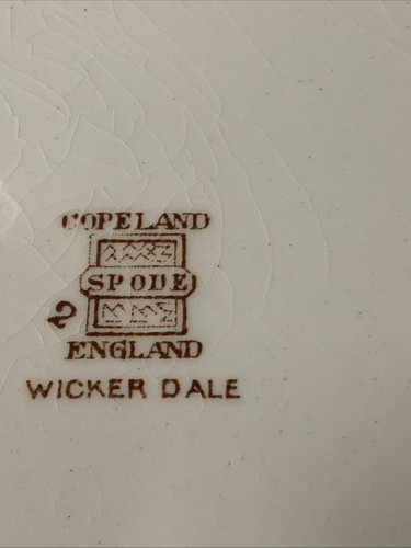 Copeland Spode England WICKER DALE 10 ½” Dinner Plates Set of 4 - Picture 4 of 5