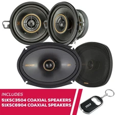 Kicker 51KSC3504 3.5-Inch Coaxial Speakers & 51KSC6904 6x9-Inch Coaxial Speakers