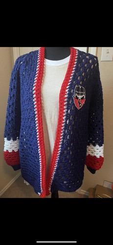 Texans Handmade Crochet Hexi Cardigan Ladies Women Oversized Medium Large