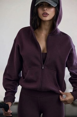 NWD Fabletics Cozy Full Zip Hoodie Oxblood Size Medium/ Defect | eBay