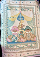 VTG Daisy Kingdom Carousel Nursery Quilt Premade Crib Quilt Blanket 44"x35"