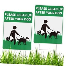 2 Pack Clean up After Your Dog Signs, 12.6" x 9.5" No Pooping Dogs Signs with