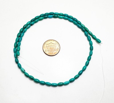 Genuine Natural Arizona Turquoise Polished Cylinder Barrel Gemstone Beads PGS287