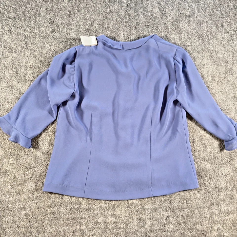 Danny & Nicole Lavanda Poliéster Forrado Top Imitación Perla Botones Volantes Talla 12 Foto 3 de 4