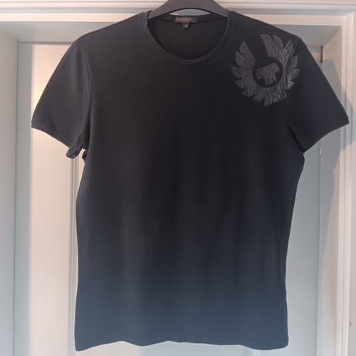 Belstaff Shoulder Logo T-Shirt Black Size Medium Slim Fit.