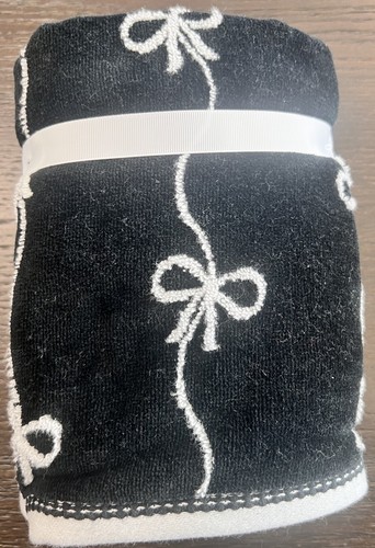 Rachel Zoe schwarz und weiß Schleife Badetuch Set - 2 Bade und 2 Handtücher - Neu - Bild 8 von 8