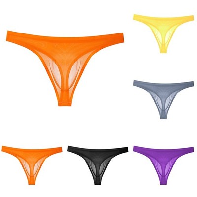 Stylische Herren Seamless Sheer Unterhose Ice Silk G String Tanga Slip