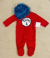 New Pottery Barn Kids Dr. Seuss THING 1 Costume Baby Infant Toddler 6-12 Months