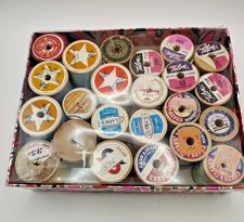 Collection of Vintage Spools Coats & Clark Dual Duty Plus Button & Carpet READ