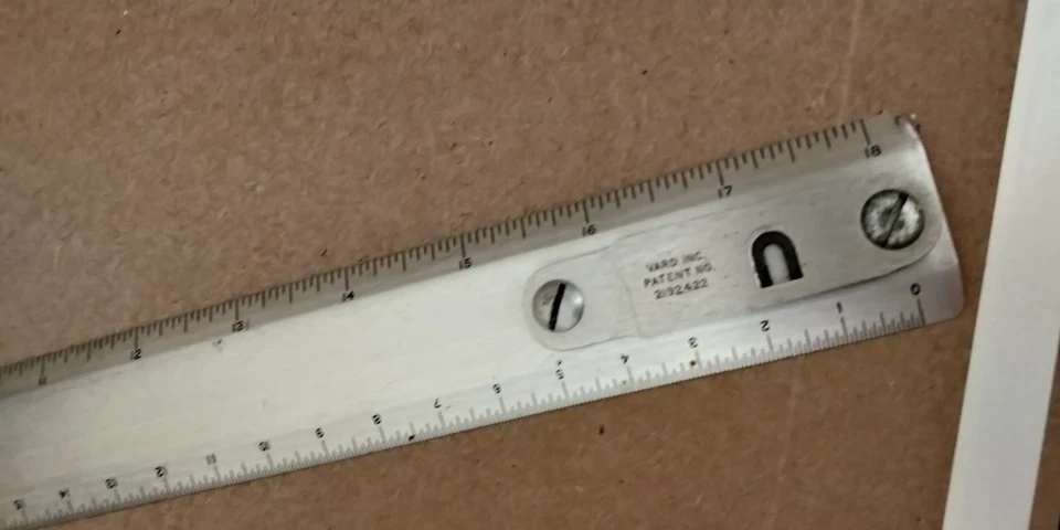 Vard 24" Aluminum Drafting Machine Scale Ruler Architect FULL + HALF SIZE - Image 4 of 4