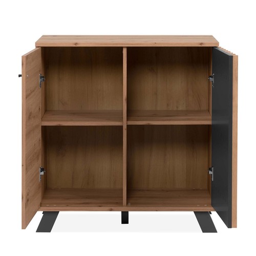 Kommode MEDAN - Artisan Eiche - anthrazit - 80 cm breit Sideboard Anrichte - Bild 8 von 10