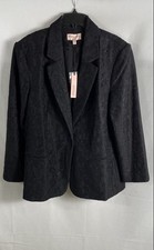 Chico's Black Label Women's Black Floral Lace Blazer Jacket Size 18 NWT
