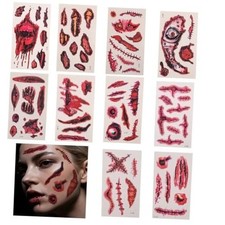 Halloween Temporary Tattoos, Face and Body Tattoos, Scar Stickers Halloween-01