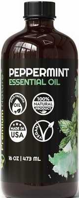 Premium Nature Peppermint Essential Oil 16 oz Cold Pressed Natural Vegan USA Ma 