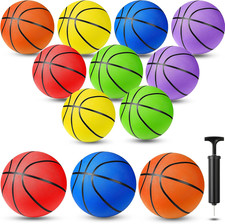 12 Pack Official Size Rubber Basketballs for Kids Child Junior Youth Indoor Outd