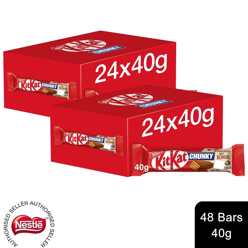 KitKat Chunky Milk Chocolate Bar with Crispy Wafer 40g | Bulk Buy(Pack of 48)