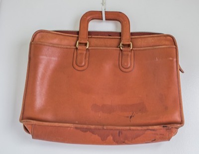 オールドコーチ Vintage COACH Leather Briefcase Coach Vintage men orange tan solid leather portfolio briefcase
