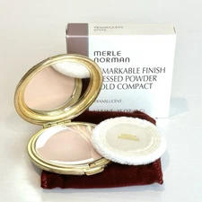 Vintage Merle Norman Cosmetics Gold Mirror Compact Translucent Powder NIB