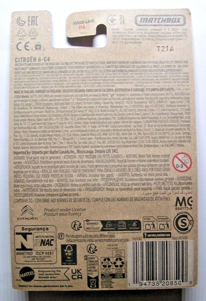 Matchbox - 2023 Citroën ë-C4 - 21/24 - Serie Strade Europee 2024 - HVV42 - Immagine 2 di 2