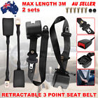 <!--F#f_0-->2 Sets Retractable 3 Point Safety Seat Belt Universal Auto Car Seatbelt Strap AU<!--F/-->