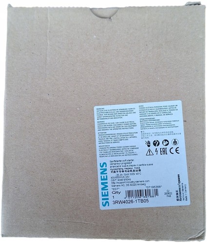 Siemens 3RW4026-1TB05 SIRIUS Soft Starter 24V 25A 15kW 500V AC Ne - Foto 3 di 6