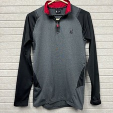 Spyder Active 1/4 Zip Fleece Pullover Gray Black Colorblock Men  s S
