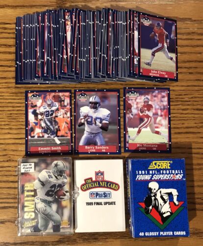 (4) Football Set Lot - 1989 (2) 1991 1993 Fleer, Pro Set, Score, Action Packed - Picture 1 of 2