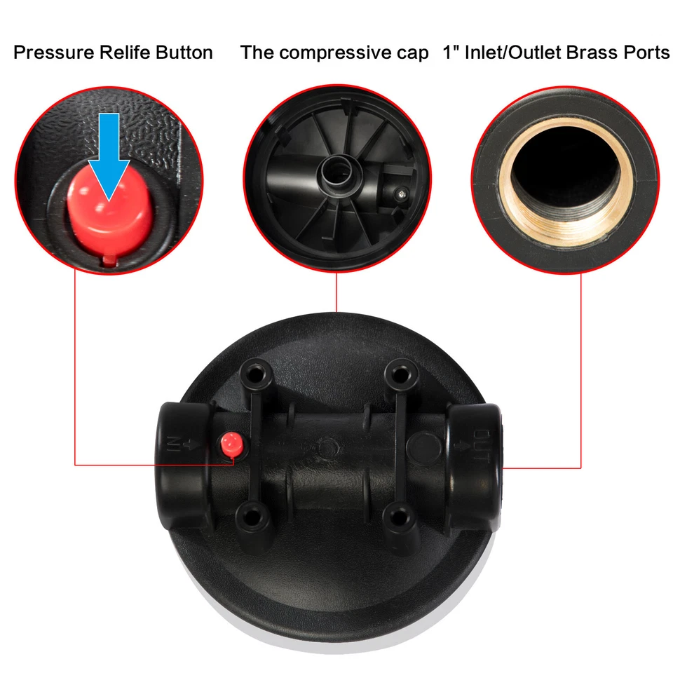 Geekpure Whole House 4.5" x 10" Big Clear Water Filter Housing 1"NPT Pack 2 - Image 3 of 4