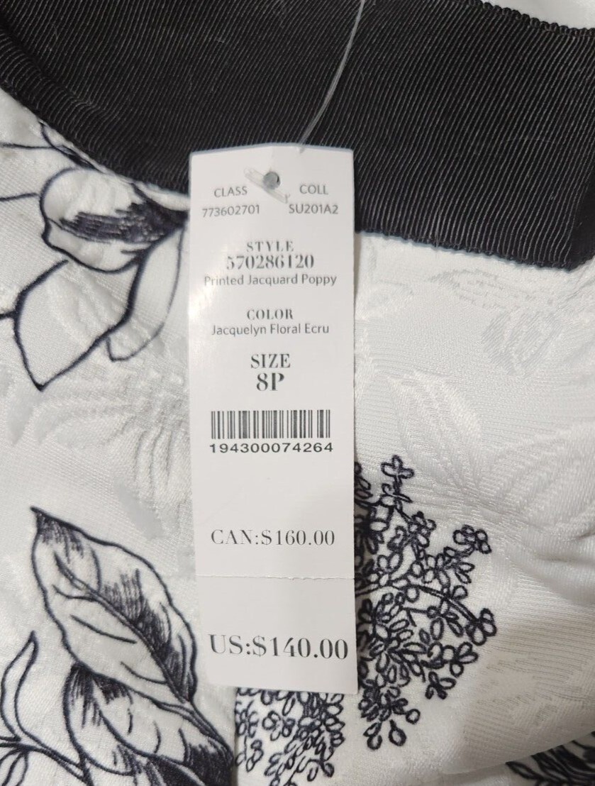 WHBM Skirt Size 8P Designer Floral A-line NWT Old Money Opera $140 MSRP Pockets