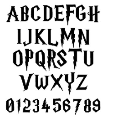 alphabet harry potter font