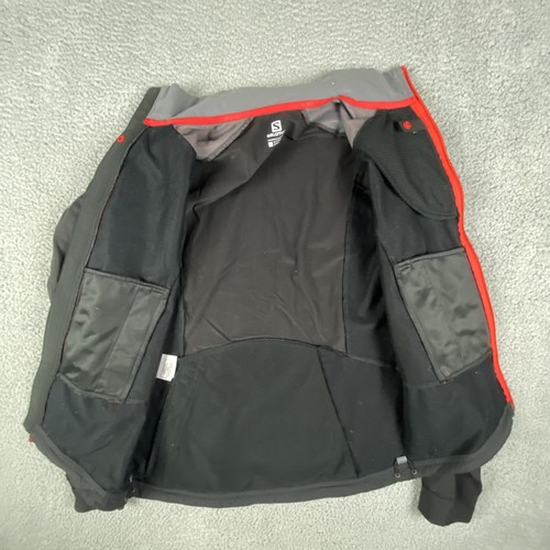 Salomon Jacket Mens Small Black Clima Wind Full Zip Windbreaker Running Training - Picture 6 of 9