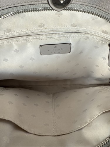 Kate Spade Leather Talia Triple Compartment Shoulder Bag Medium Gray Tote EUC - Picture 20 of 23