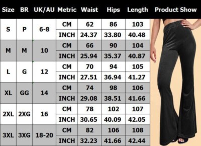Women's Velvet Flare Pants Elastic High Waist Bell Bottoms Casual
